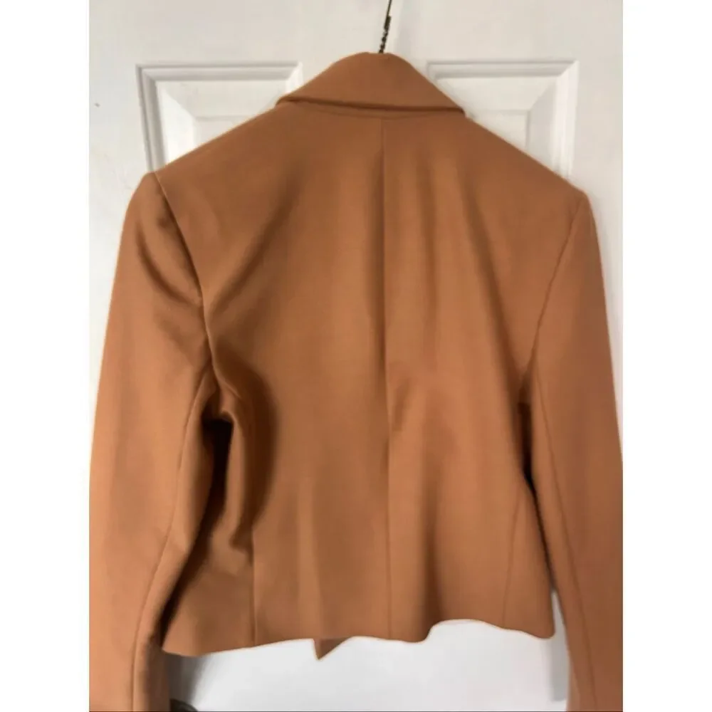 Express double breasted brown and gold buttoned blazer military style jacket siz